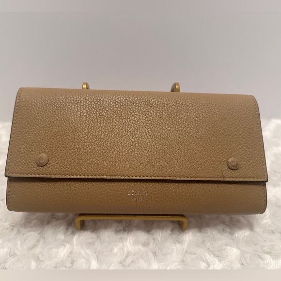 Celine Large Flap Continental Long Double
Snap Trifold Wallet Grained Calfskin - Picture 1 of 14